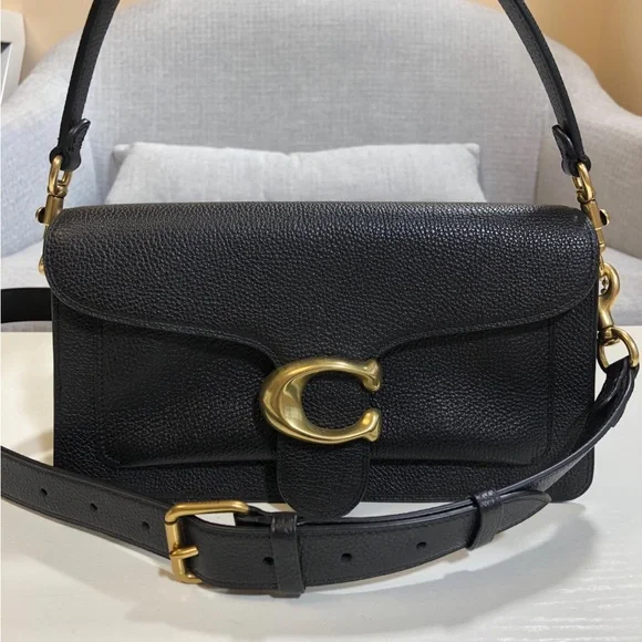 Coach Tabby 26 Black Leather Shoulder Crossbody - Picture 1 of 9